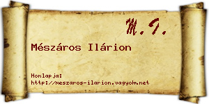 Mészáros Ilárion névjegykártya